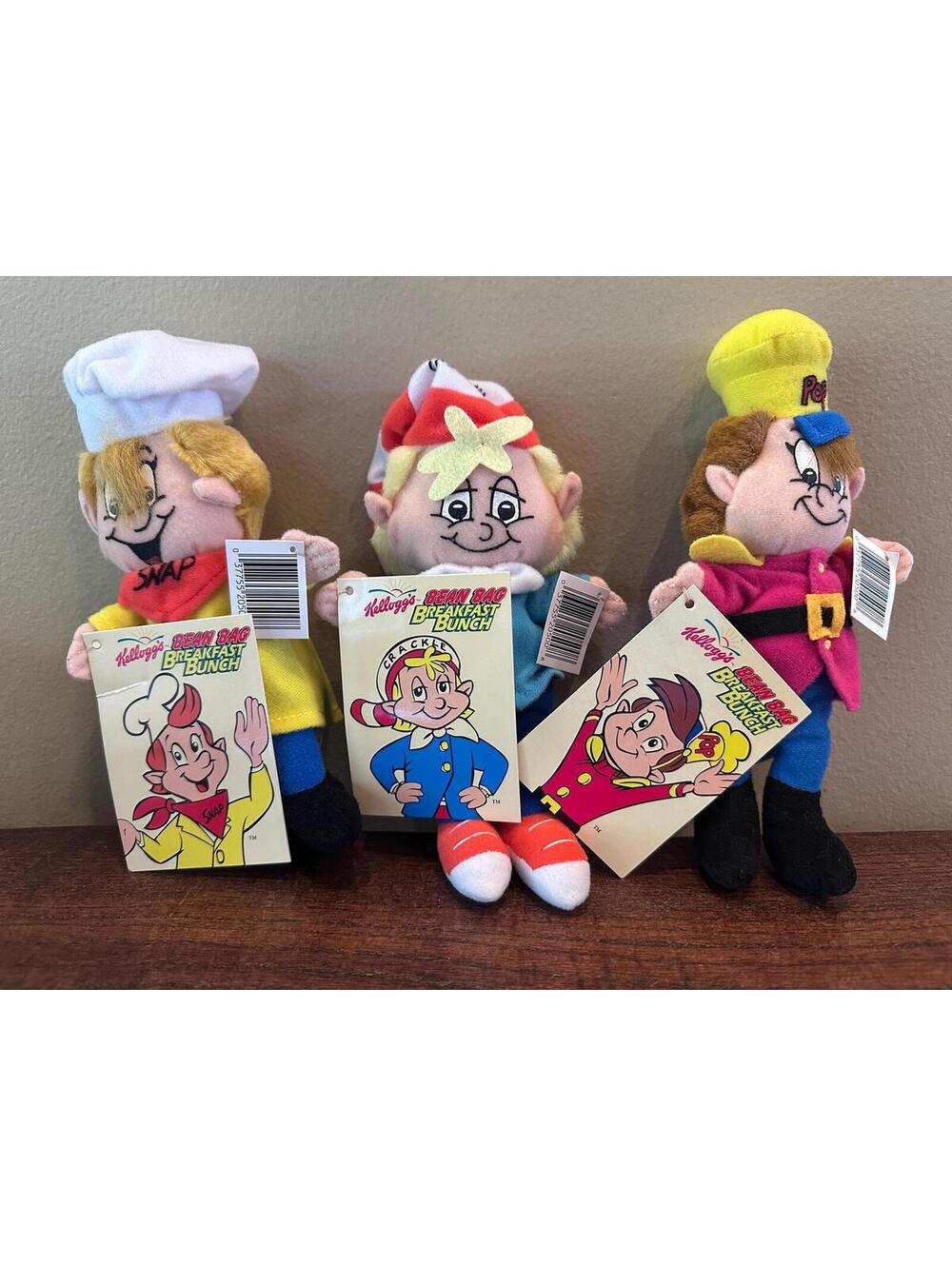 Vintage Plush Snap, Crackle, Pop Kellogg's Rice Krispies Mascots